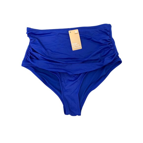 Popilush Shapewear Ruched High-Waist Sculpting Bikini Bottom, Large, NEW - Picture 1 of 6